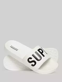 Шлепанцы Superdry Vegan Core Logo Pool, цвет optic/black