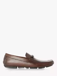Лоферы Dune Woven Trim Driver Beacons, цвет dark brown/leather