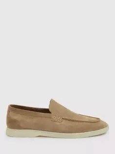 Лоферы Reiss Kason Slip-On Suede, цвет light/stone