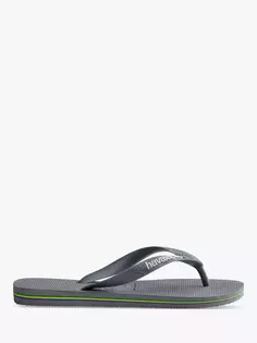 Шлепанцы Havaianas Brazil Flag, цвет dark grey