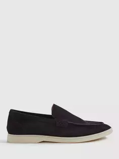 Лоферы Reiss Kason Suede, темно-синий