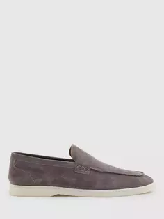 Лоферы Reiss Kason Suede, серый
