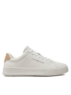 Кроссовки Th Court Leather Grain Ess Tommy Hilfiger, экрю