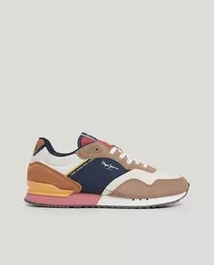Мужские беговые кроссовки из комбинированной ткани Pepe Jeans, бежевый