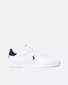Мужские белые кожаные кроссовки с логотипом сбоку Polo Ralph Lauren