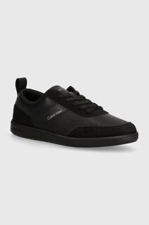 Кожаные кроссовки Calvin Klein HM0HM00851 LOW TOP LACE UP LTH MIX, черный