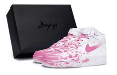 Кроссовки Air Force 1 для скейтбординга мужские, среднего размера, розовый Nike, белый/розовый