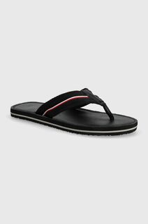 Tommy Hilfiger шлепанцы КОЖАНЫЕ ПЛЯЖНЫЕ САНДАЛИИ, черный