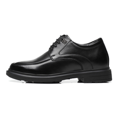 Туфли мужские низкие Kj, цвет Oukai-558 Black Hidden Wedge 8cm Style