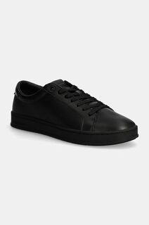 Кожаные кроссовки Calvin Klein LOW TOP LACE UP, черный