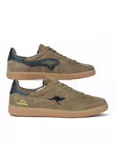 Мужские кожаные кроссовки с логотипом сбоку Kangaroos, цвет Topo