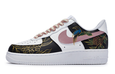 Кроссовки Air Force 1 для скейтбординга мужские с низким верхом розовый/золотой Nike, черный/белый/золотой