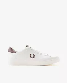 Мужские кожаные кроссовки со шнурками и логотипом Fred Perry, белый