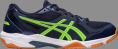 Кроссовки gel rocket 2e wide midnight hazard green Asics, синий