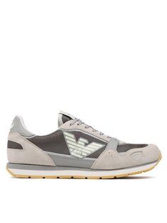Кроссовки Emporio Armani X4X537 XN730 S704 Grau, бежевый/серый