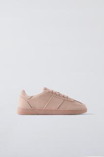 Кожаные кроссовки ZARA, розовый