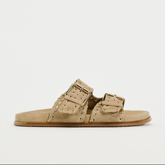 Сандалии Zara Split Leather, песочно-коричневый