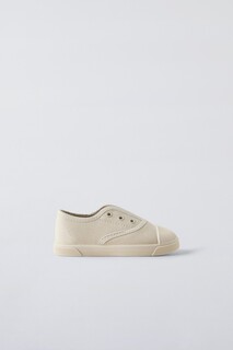 Кроссовки из эластичного хлопка ZARA, экрю белый