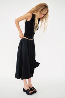 Сандалии на платформе с бантами ZARA, черный