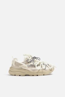 Кроссовки с мульти-шнуровкой ZARA, цвет bone white