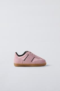 Кроссовки кожаные ретро ZARA, розовый