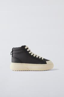 Высокие кроссовки из ткани ZARA, черный