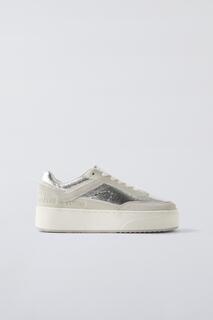 Массивные металлические кроссовки ZARA, серебряный