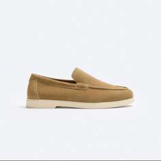 Лоферы Zara Casual Split Leather, бежевый