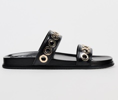 Сандалии Zara Flat Slider With Appliqués, черный