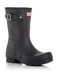 Оригинальные мужские короткие дождевые сапоги Hunter, черный