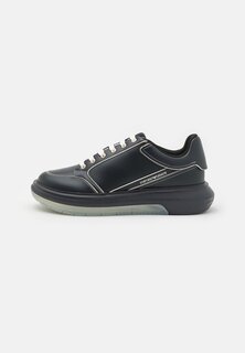 Кроссовки на шнуровке WAXY EDGE Emporio Armani, темно-синий