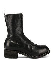 Ботинки с молнией спереди PL2 Full Grain Horse Guidi, черный
