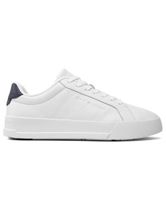 Кроссовки hilfiger sneaker in pelle zigrinato Tommy, белый