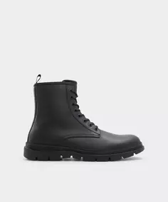 Мужские кожаные ботинки с круглым носком Aldo, черный