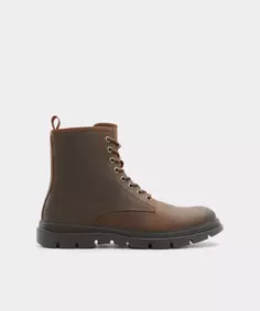 Мужские кожаные ботинки с круглым носком Aldo, коричневый