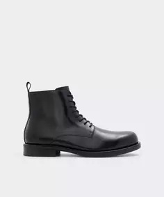 Мужские кожаные ботинки с круглым носком Aldo, черный