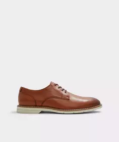 Мужские кожаные туфли на шнуровке с круглым носком Aldo, коричневый
