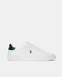 Мужские низкие кожаные кроссовки Heritage Court II с логотипом и резиновой подошвой Polo Ralph Lauren, зеленый