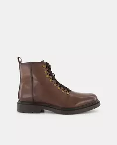 Мужские ботинки на крючках из плотной кожи Dustin, коричневый