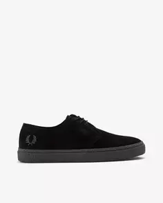 Мужские кожаные кроссовки с черными шнурками и логотипом сбоку Fred Perry