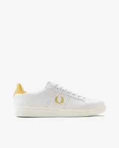 Гладкие мужские кожаные кроссовки на шнурках Fred Perry, желтый