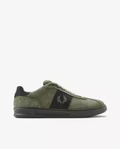 Гладкие мужские кожаные кроссовки на шнурках Fred Perry, зеленый