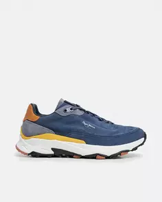 Мужские низкие замшевые треккинговые туфли Pepe Jeans, цвет Azul Fumé