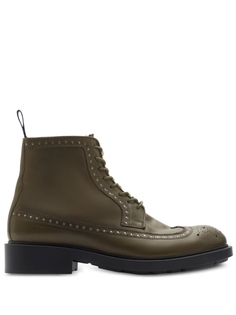 Кожаные ботинки с заклепками Burberry, зеленый
