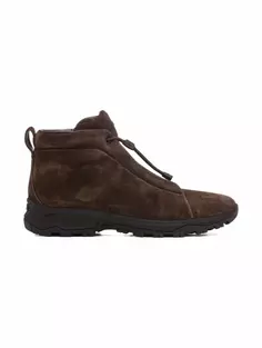 Замшевые ботинки с логотипом Zegna, коричневый