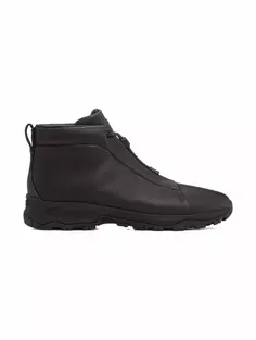 Кожаные ботинки с логотипом Zegna, черный