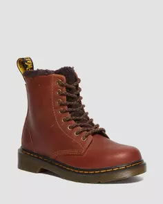 Dr. Martens Junior 1460 Ботинки на подкладке из искусственного меха, цвет Light Brown — Republic Waterproof
