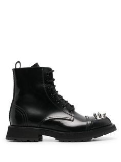 Alexander McQueen ботинки в стиле милитари с заклепками, черный