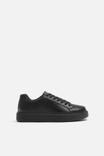 Кроссовки из массивной кожи ZARA, черный