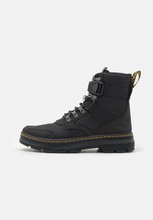 Ботильоны на шнуровке COMBS TECH II FL Dr. Martens, черный буйвол/черный двухцветный нейлон